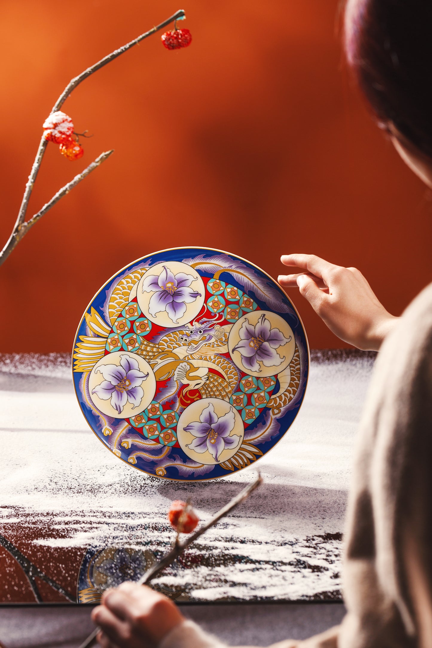"Dragon and Phoenix Harmony"Porcelain Decorative Plate