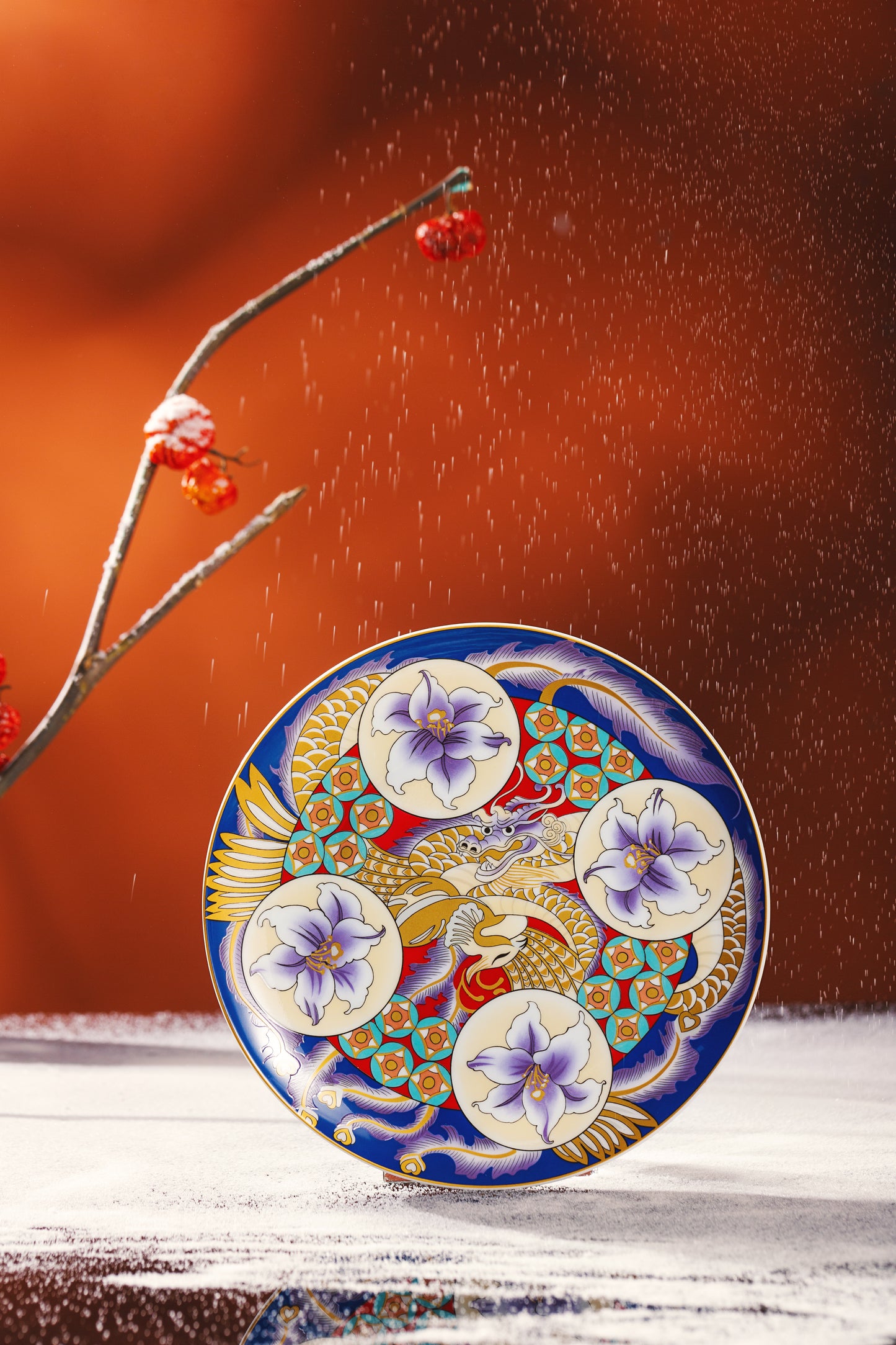 "Dragon and Phoenix Harmony"Porcelain Decorative Plate