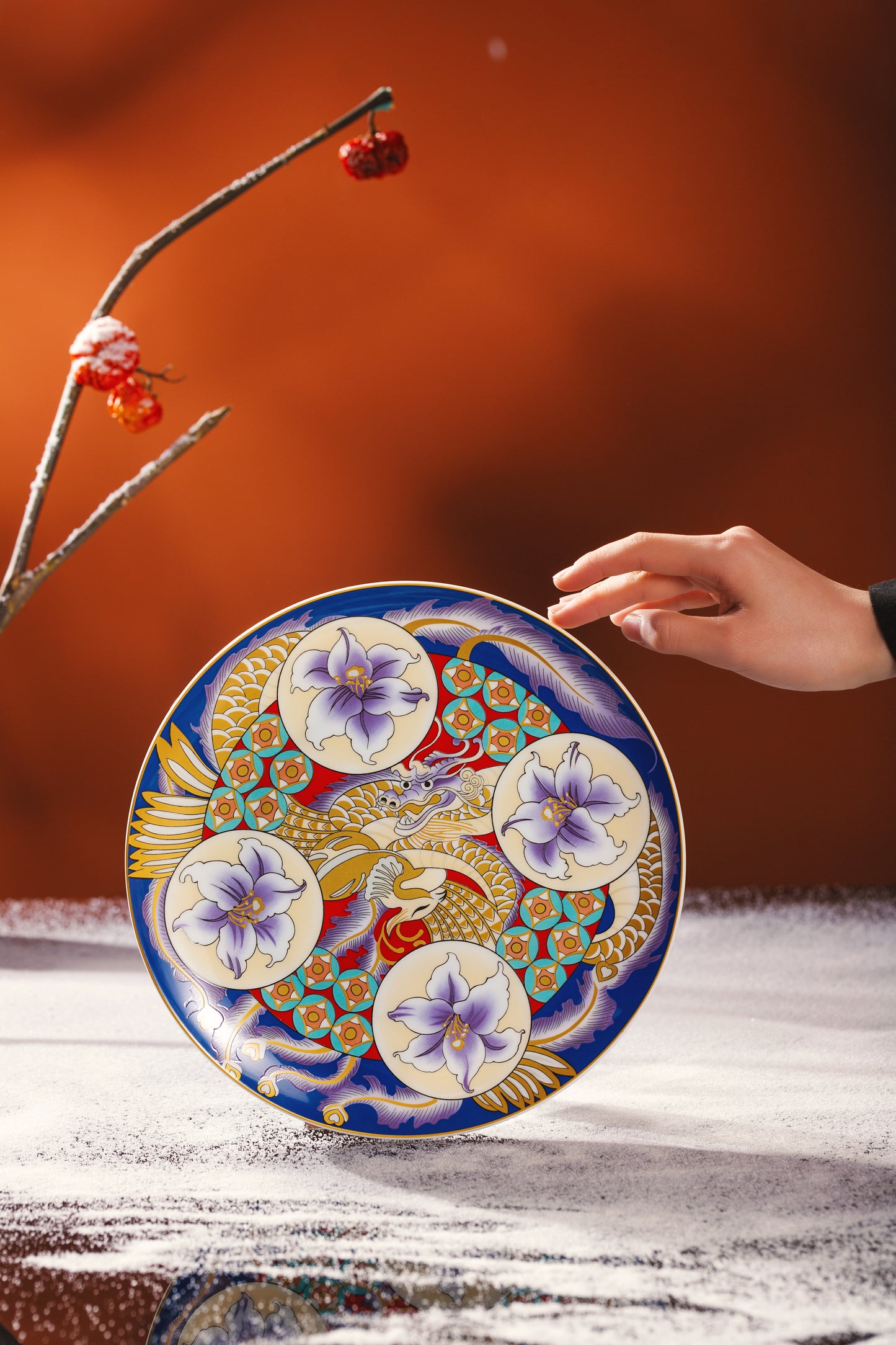 "Dragon and Phoenix Harmony"Porcelain Decorative Plate
