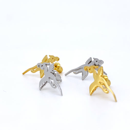 Boucles d'oreilles à tige en forme d'oiseau
