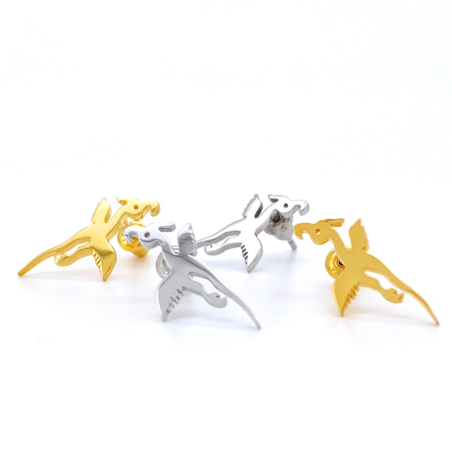 Boucles d'oreilles à tige en forme d'oiseau