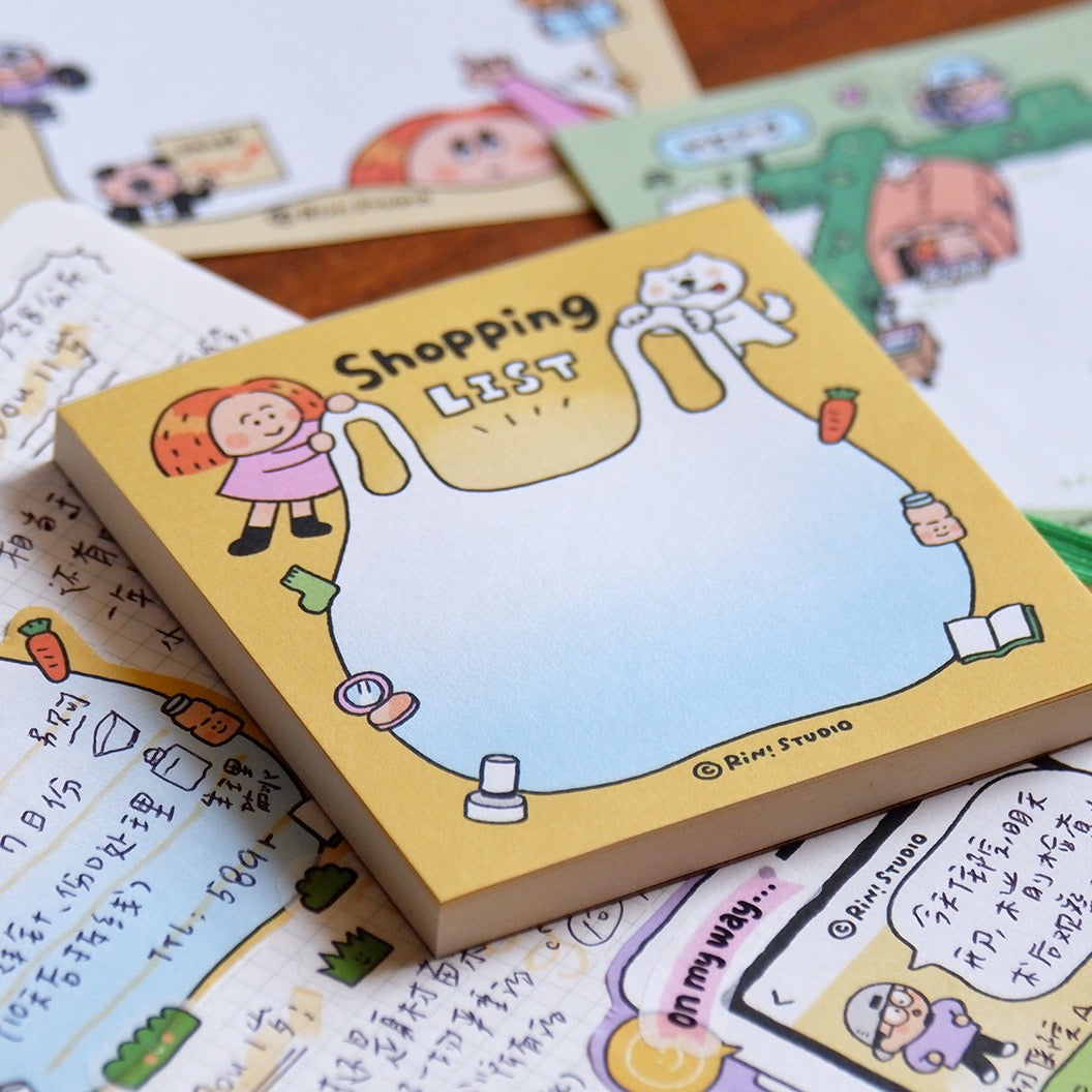Square Sticky Notes - Shopping List