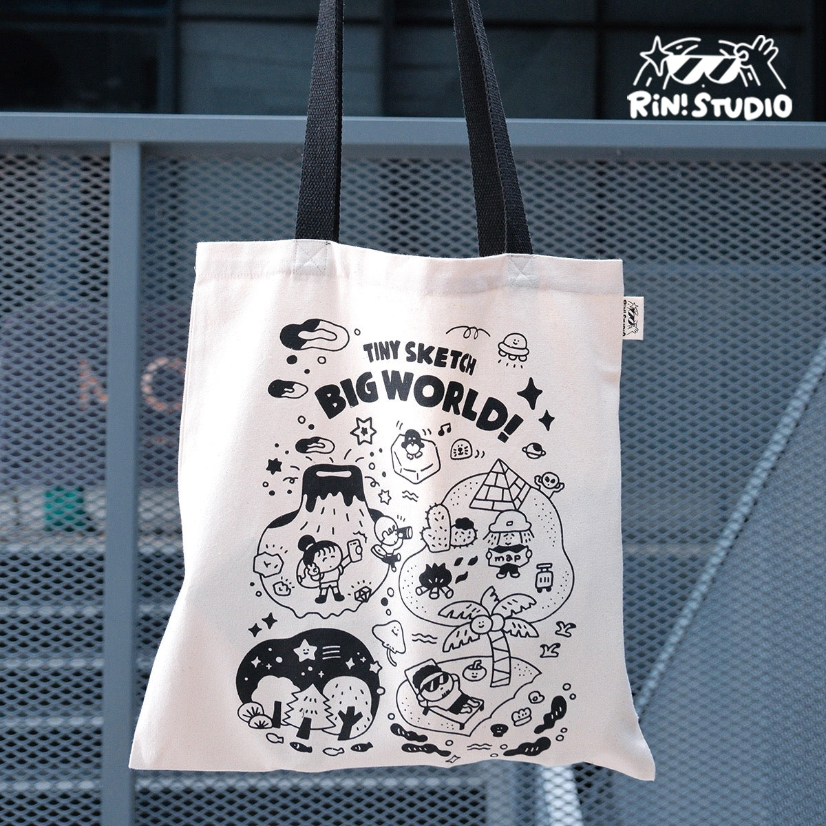 Hand-drawn Comic Canvas Bag