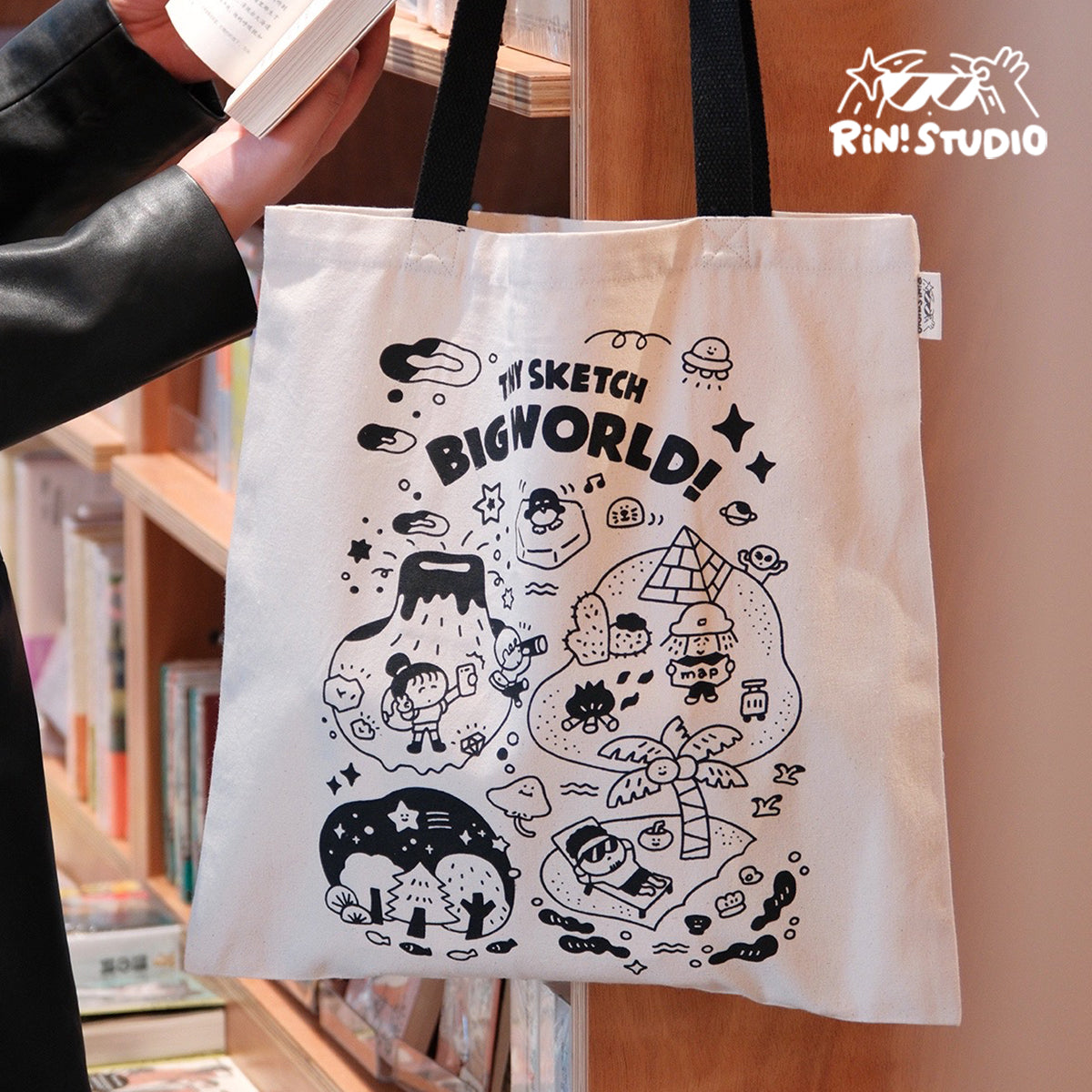 Hand-drawn Comic Canvas Bag