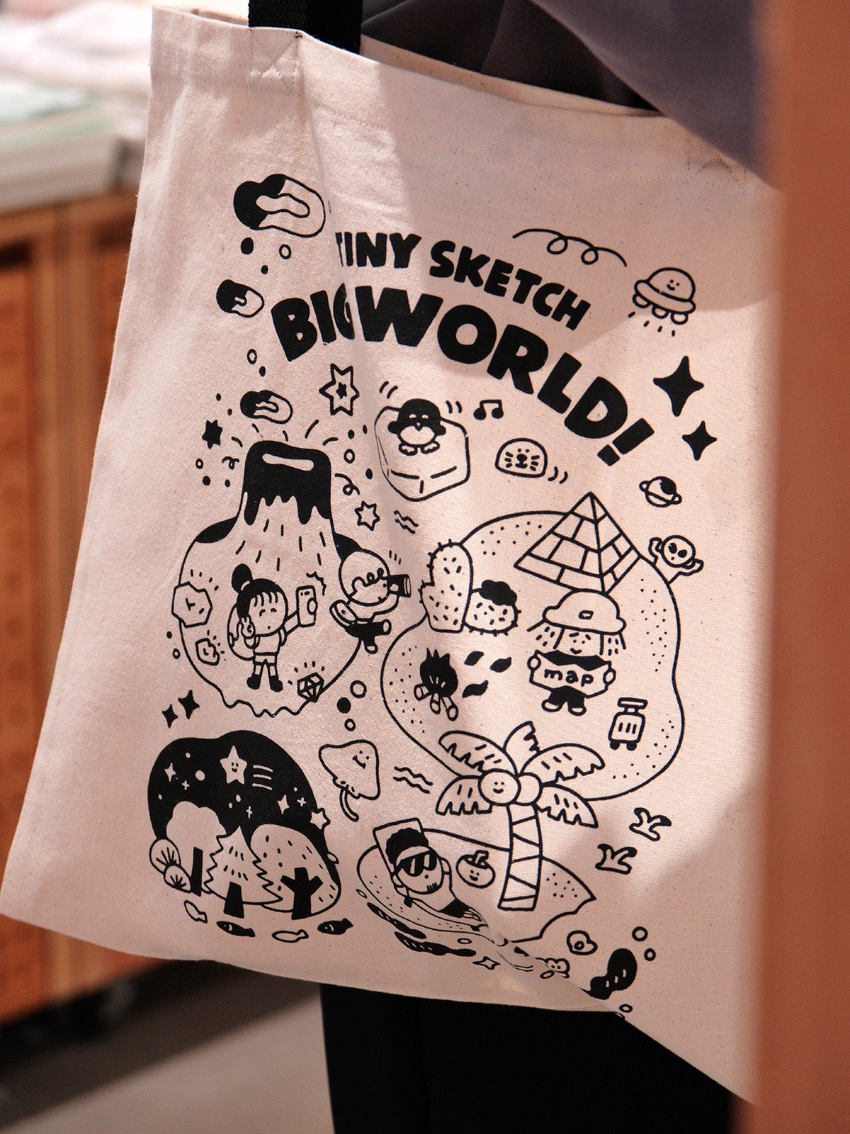 Hand-drawn Comic Canvas Bag