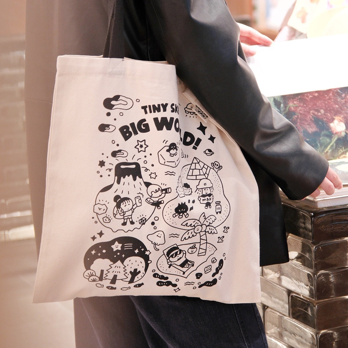 Hand-drawn Comic Canvas Bag