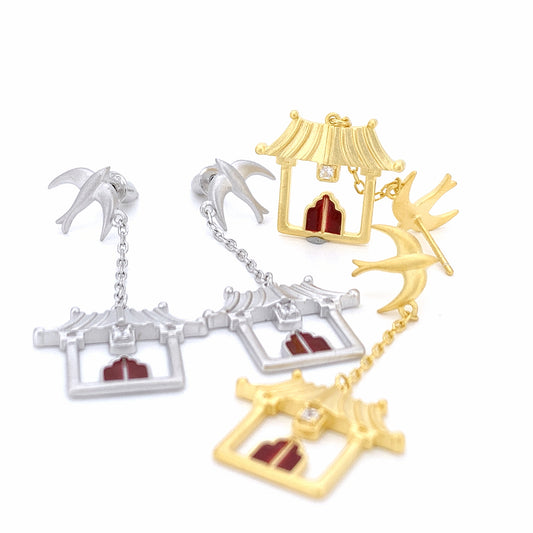 Guardian of Ancient Architecture - Swallow Ear Earrings