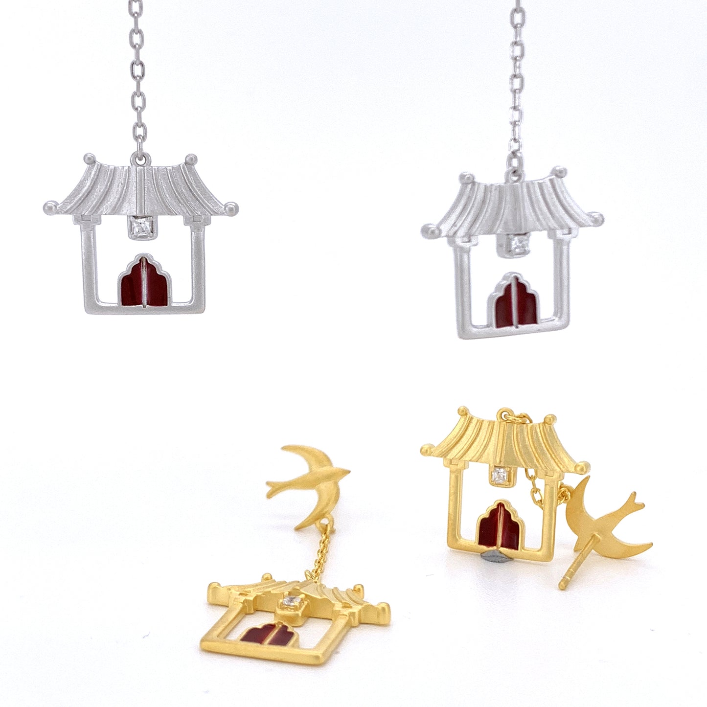 Guardian of Ancient Architecture - Swallow Ear Earrings