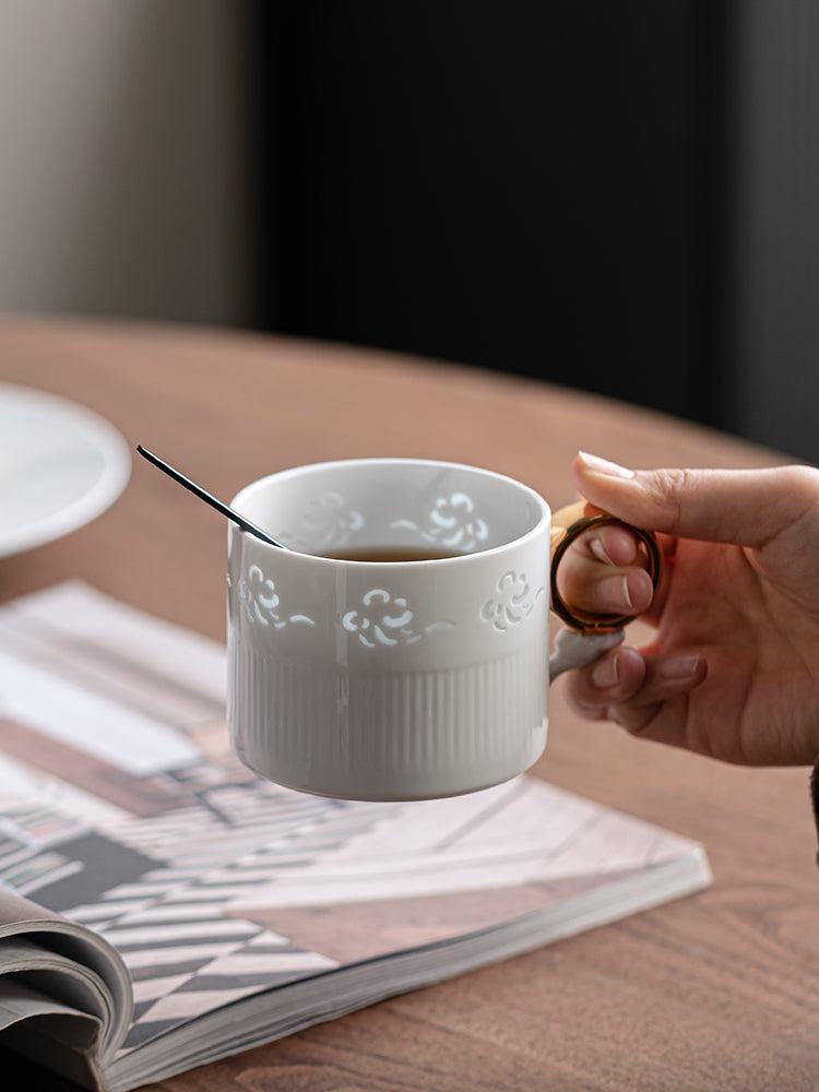 Auspicious Cloud Linglong Porcelain Coffee Cup